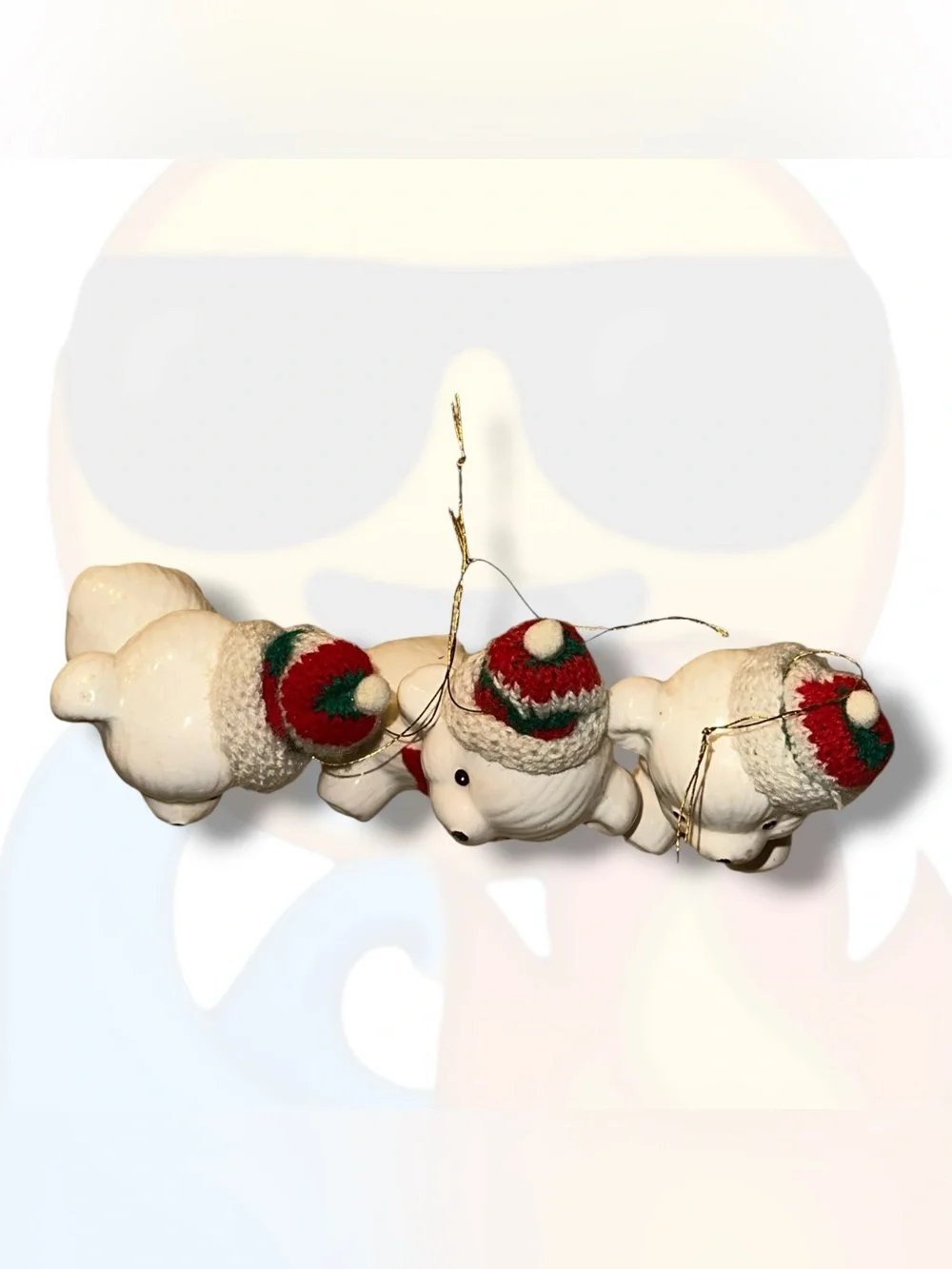 Vintage Snow Bear Christmas Ornaments Bunldle